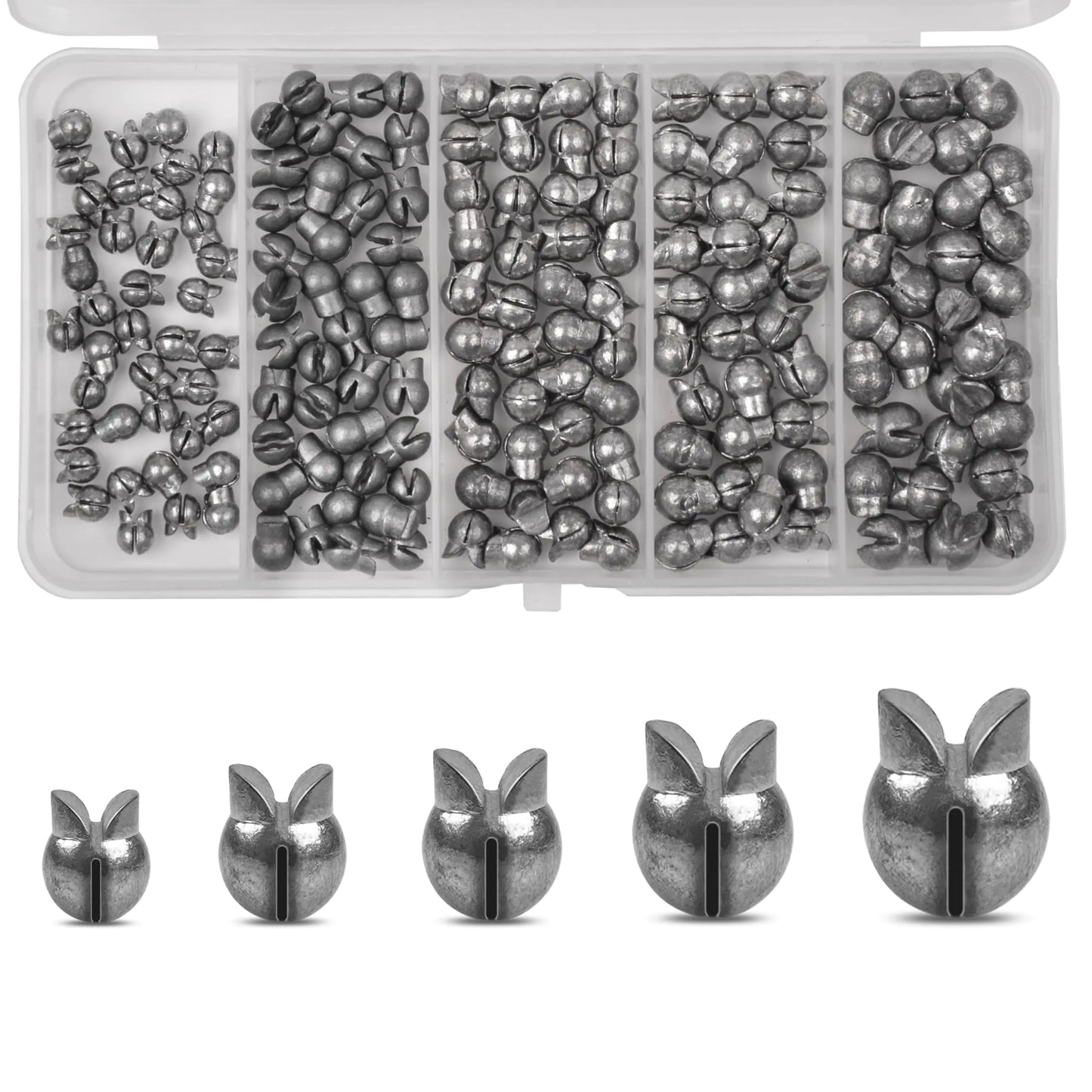 Split Shot Fishing Weights Sinker Kit 180/210pcs Removable Split Shot Weight Sinker Fishing Egg Weight Fishing Line Weight Fishing Sinker and Weight Clip On Weights Bass Fishing Freshwater